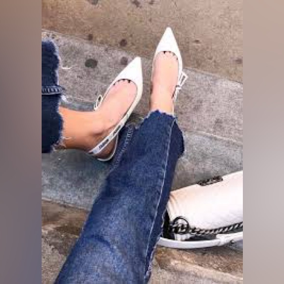 🎊HP🎊NWT ALEXANDRE BIRMAN Fina Leather Slingbacks Flat 38/8 Green MSRP $550 - Picture 4 of 16